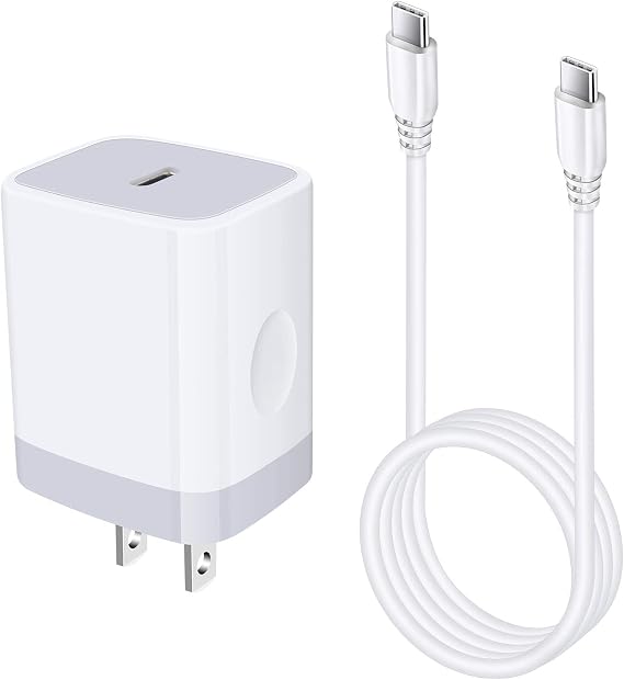 USB C Box Fast Wall Charger for Samsung Galaxy A37/A57/S25/S24 FE/A16/A17 | A36/A15/A56/A14 5G/A35/S23 FE/S22/S21 FE 5G/A13/A54/A03s/A53/A23,Google Pixel,20W PD Power Adapter with 6FT Type C to C Cable
