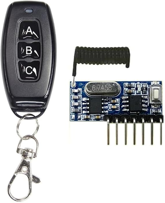 433Mhz Wireless Remote Control 5V 4-Way Transmitter and Receiver Module Set 3-Button Remote Control RX480-4CH