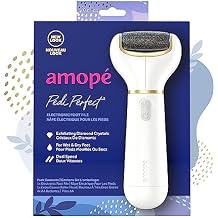 Amope Pedi Perfect Electric Callus Remover Foot File w/ Diamond Crystals, Pedicure Tool for Feet, Removes Hard & Dead Skin, Feet Scrubber & Buffer, Splashproof, w/ Extra Coarse Roller Head, 1 Count