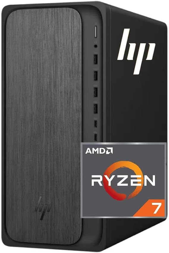 HP Secure & Productive Business Tower Desktop, AMD 8-Core Ryzen 7(Beat Intel Core i9-11900K), 8GB DDR5 RAM, 756GB Storage(256GB SSD & 500GB HDD), HDMI + DP, RJ-45, USB-C, Windows 11 Pro
