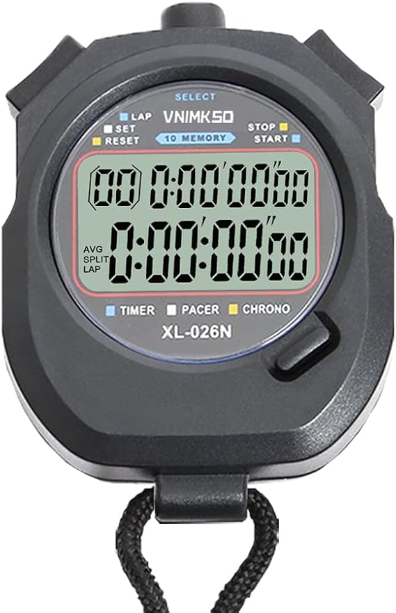 Professional Digital Stopwatch Timer,Sports Stopwatch with Metronome,Clock,Alarm and Countdown Function,Portable Chronograph with 10 Lap Memory Split Time for Athletes and Coach Referees