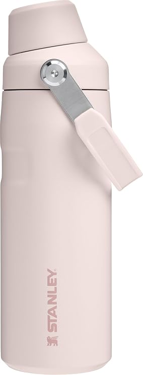 Stanley IceFlow Fast Flow Water Bottle 16 oz | Angled Spout Lid | Lightweight and Leakproof for Travel and Sports | Insulated Stainless Steel | BPA-Free | Rose Quartz