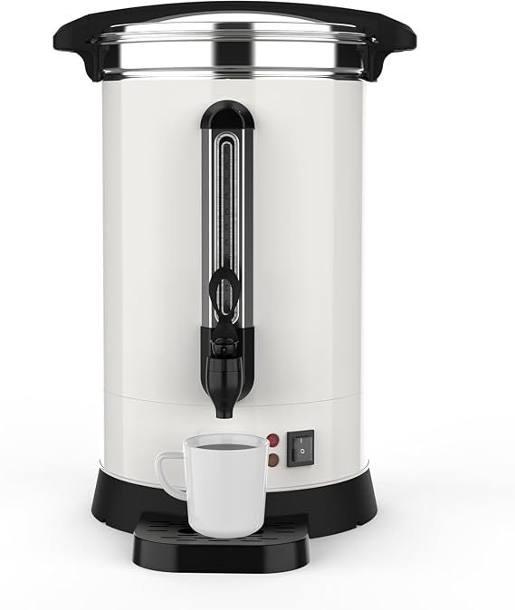 14L/3.8Gallon Large Commercial Coffee Pot,100 Cups Coffee Urn Stainless Steel Electric Coffee Maker,Double Wall Hot Beverage & Water Dispenser Quick Brew Dispenser