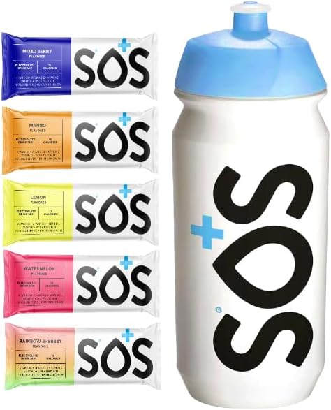 SOS Hydration Electrolyte Powder 5 Stick Packs Low-Calorie, Rapid Rehydration, Made in USA, Keto (Starter Pack, Variety)