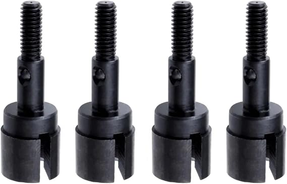 RC Car Upgrade Parts for HSP 1:10th Truck 94108 94111 4 PCS rc Car Parts 02033 Steel Stub Wheel Axle Modified(Black)