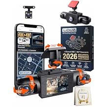 2026 New Full View Wireless Car Dashcam System,4k 4-Channel 360 Panoramic Dash Camera WiFi 6 Driving Recorder,Infrared Night Vision,24/7 Parking Monitor,G-Sensor,Motion Detection(64g)