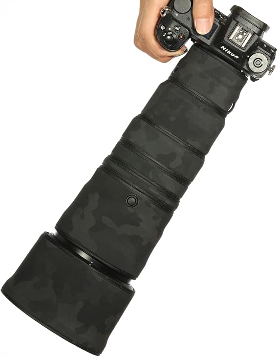 CHASING BIRDS Lens Camouflage Waterproof Coat for Nikon Z 600mm f/6.3 VR S Rainproof Lens Protective Cover Version IV (Shadow Black)