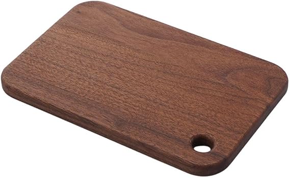 Natural Walnut Wood Cutting Board for Camping, Picnic, BBQ and Kitchen Use, Portable Lightweight Design with Hanging Hole, Smooth Rounded for edges, Fits 1.2L and 800ml Lunch Boxes(L(18 * 12 * 1cm))