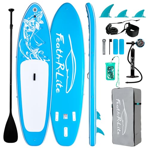 FEATH-R-LITE Inflatable Ultra-Light 103010633 Stand Up Paddle Board for All Skill Levels with Premium SUP Paddleboard Accessories,Non-Slip Comfort Deck for Youth & Adults