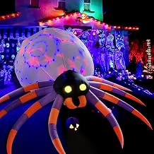 DomKom Giant 16FT Halloween Inflatable Decorations Spider, Build-in Magic LED Lights Holiday Blow Up Yard Decoration for Halloween Holiday Party Outdoor,Garden Yard Lawn Decor