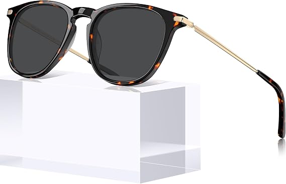 CARFIA Retro Small Face Acetate Lightweight Polarized Womens Sunglasses