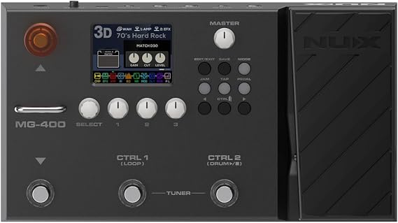 NUX MG-400 Multi Effects Pedal, 30 Amp Modeling, 512 Samples IR, 10 Independent Moveable Signal Blocks, 36 Built-in Cabinet IRs, RealTime Interaction, Backup & Safety, 24 User-loadable IR Slots