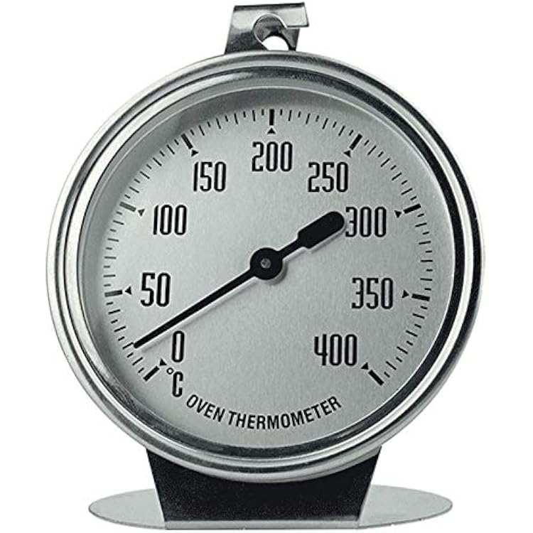 Stainless Steel Kitchen Oven Thermometer with Hook and Panel Base 1pcs