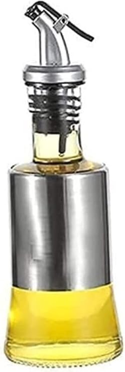 OXOAMP Oil and Vinegar Dispenser Oil Vinegar Bottle with Stainless Steel Pour Spout Soy Sauce Container for Kitchen Wide Mouth Easy to Fill Leak-Proof Kitchen Storage(200ml)