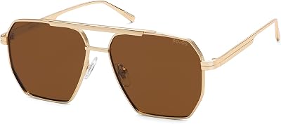 SOJOS Retro Oversized Square Polarized Sunglasses for Women and Men Vintage Shades Classic Large Metal Sun Glasses