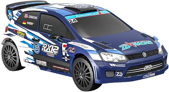 ZD Racing RX12 RC Rally Car for Ages 16+, 1/12 Scale 4WD Brushless Rally Vehicle with Front/Rear LED Lights, Realistic Racing Experience(Blue)