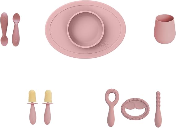 Ultimate Baby Shower Bundle (Blush) Tiny Pops + Oral Developmental Tools + Tiny Bowl + Tiny Cup + Tiny Spoons | Baby Essentials