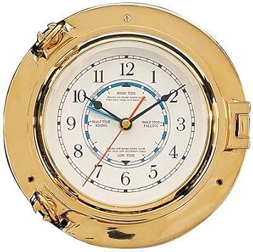 HS Brass Porthole Tide & Time Clock