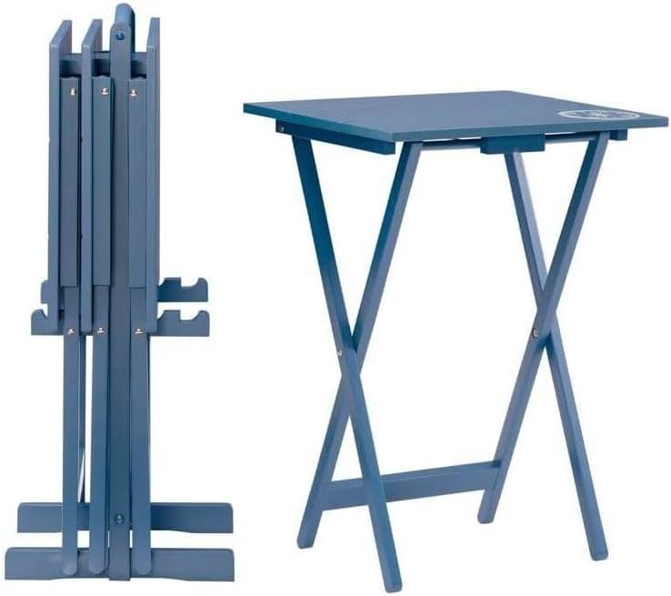 Linon Compass Tray Table Set Navy