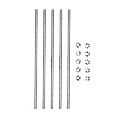 M4x250mm Fully Threaded Rod Studs Long Metric Threaded Screw 304 Stainless Steel Right Hand Threads All Threaded Rod Studs for Anchor Bolts Clamps Hangers U-Bolts 5 Pack