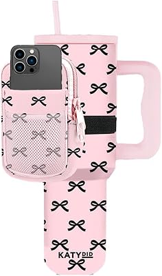 KATYDID Tumbler Zipper Pouch and Phone Holder with 3 Pockets - Compact Water Bottle Pouch for Wallet, Keys, and Phone - Premium Tumbler Accessories