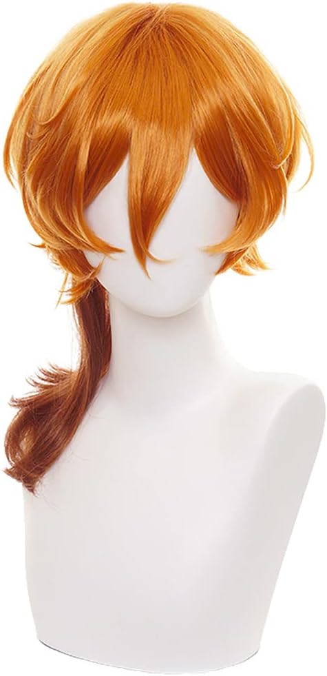 HIROAKIYA Chuya Nakahara Wig, Bungo Stray Dogs, Chuya Nakahara, Cosplay Wig with Net Approx. 17.7 inches 45 cm
