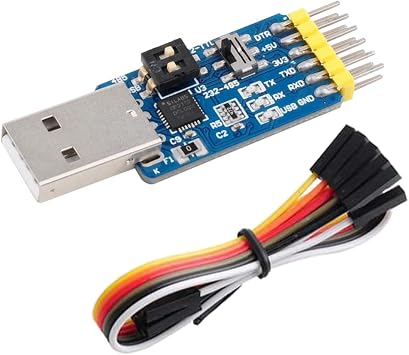NEXTION CP2102 6 in 1 USB to TTL Serial Adapter Module USB to TTL 485 232, TTL to 232 485, RS232 to 485 + 4P Dupont Cable Jumper Wire Female for Display