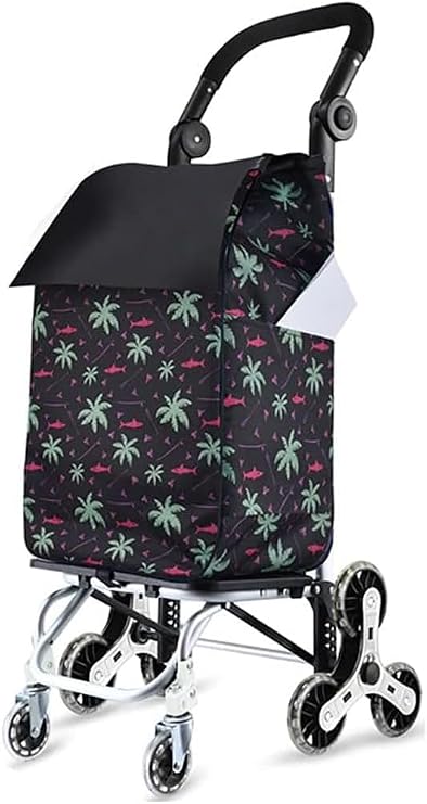 Trolley Bag Shopping Cart Foldable 8 PU Wheels (360° Swivel Front Wheels) Detachable Stair Climbing Heavy Duty 65Kg Large 45L Waterproof Folding Supermarket Travel Picnic,B