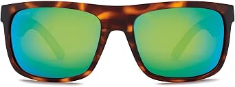 Kaenon Mens Burnet Mid Square Polarized Sunglasses (Matte Tortoise, Ultra Coastal Green)