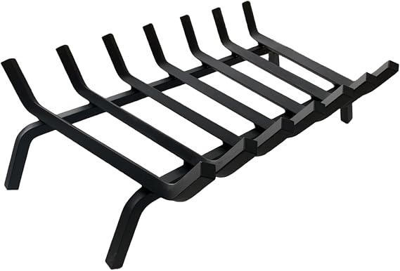 21 Inch Fireplace Grate with V-Shaped Design, Premium 3/4'' Solid Steel Bars, Heavy Duty Fireplace Log Grate