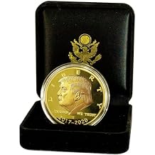 Trump 2017-2020 Gold Coin Set, Velvet Case, 4 Year Collectors Edition, Commemorative Gold Plated Replica Challenge Coin w/Cert. of Authenticity (Velvet 17-20)