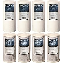 Bluonics 8 CTO Carbon Block & Sediment 4.5" x 10" Replacement Filter Cartridges