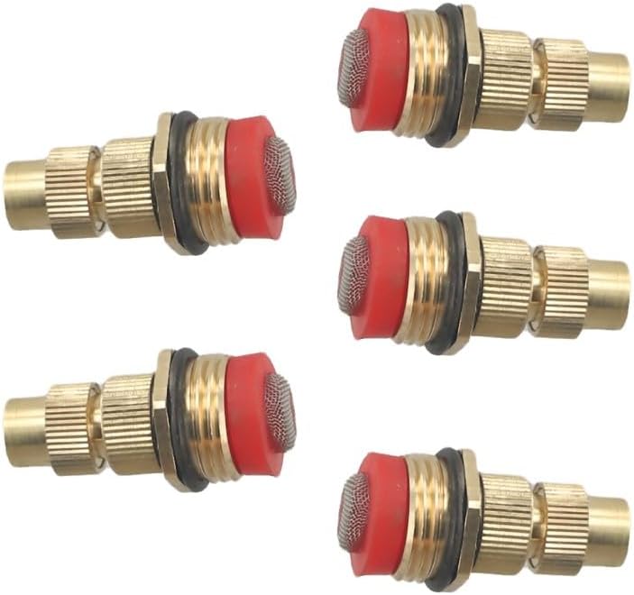 5PCS Adjustable Atomizing Spray Nozzle 1/2 Inch Male Thread Brass Misting Sprinkler for Lawn Garden Irrigation and Patio Cooling