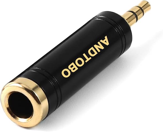 ANDTOBO 3.5mm to 1/4 Adapter, Pure Copper Headphone Jack for Stereo Audio
