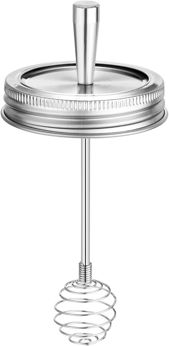 Mason Jar Lid with Honey Dispenser Dipper, Regular Mouth Canning Lid