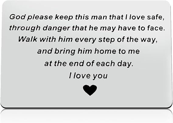 Engraved Wallet Insert Card for Boyfriend Husband Valentines Day Gifts for Men Wedding Anniversary Christmas Birthday Gifts I Love You Gifts for Him Fiance