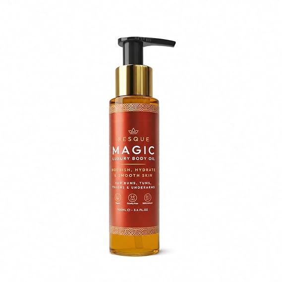 Besque Magic Body Oil for Women, 3.35 Fl Oz, Hydrating Post Shower Skin Oil, Firming and Smoothing Formula