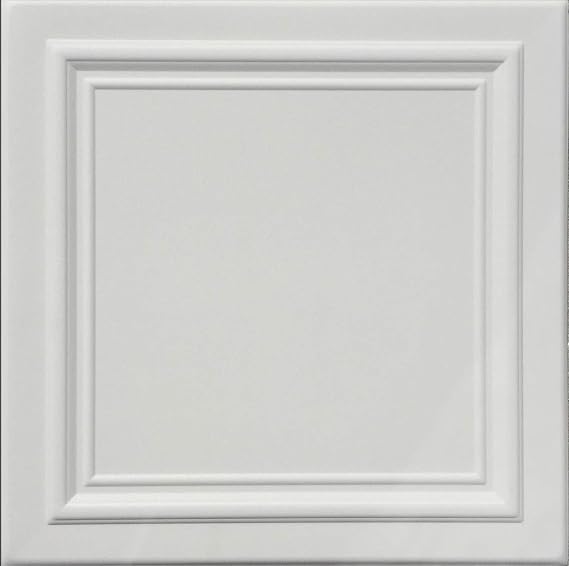 Zeta White (Foam) Ceiling Tile - 100pc Box - Decorative Ceiling Tile Easy Glue up DIY