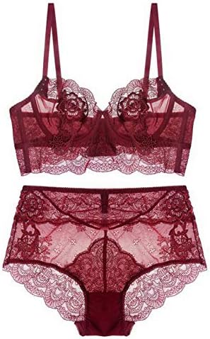 Women Lace Embroidery Push Up Bras and High Waist Briefs Set Everyday Bras