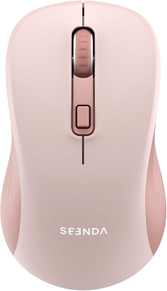 seenda Bluetooth Wireless Mouse, Dual Mode, Quiet 1600 DPI, Pink