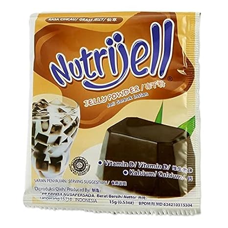 Nutrijell Jelly Powder Grass Jelly Flavour - 0.53oz (15g) - (Pack of 1)
