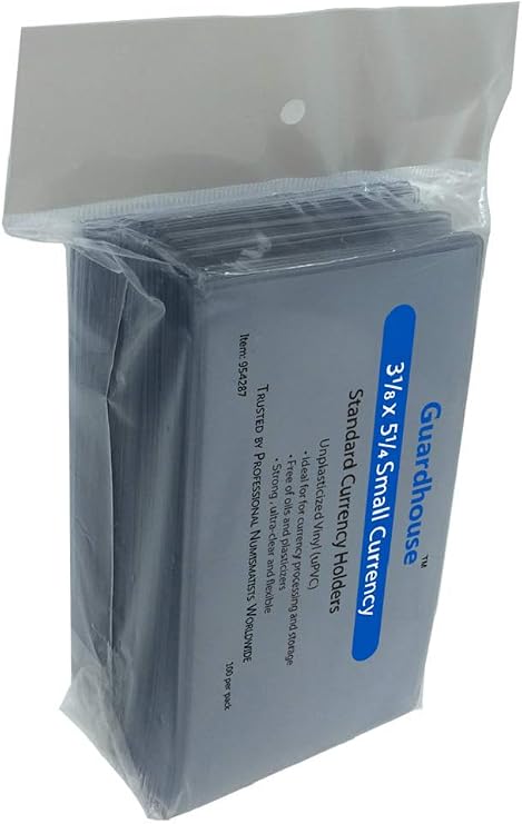 Small Currency Holder - 100 Pack (7 Mil)