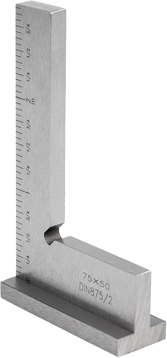T Tulead Machinist Square 2.95"1.97" Engineer Square Tool Right Angle Square Ruler Carpenter Machinist Ruler with Seat