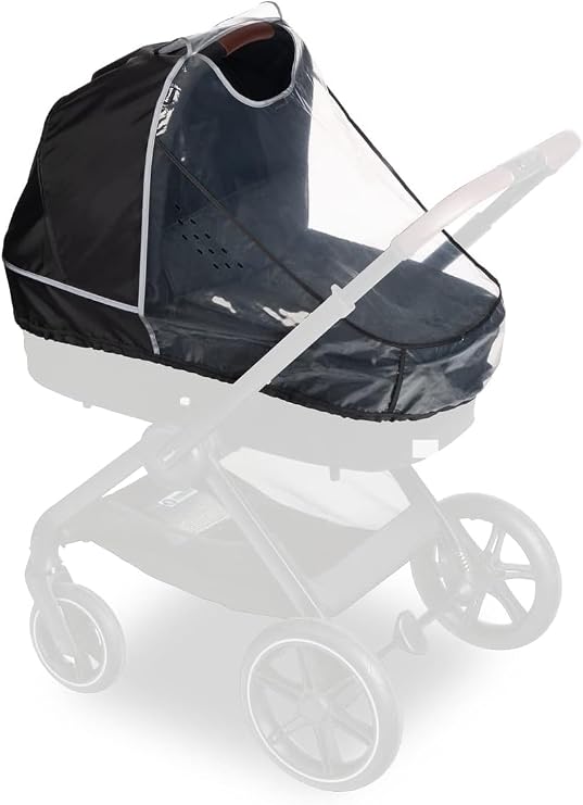 hauck Universal Baby Carrycot Rain Cover with Reflective Edge, Contact Window, Ventilation Holes, Perfect Placement Transparent