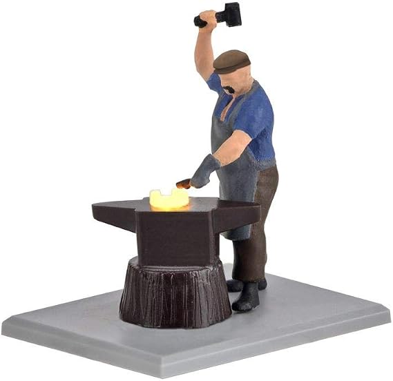 Viessmann Modelltechnik H0 Blacksmith Painted with Glowing Iron (Moving Hammer)