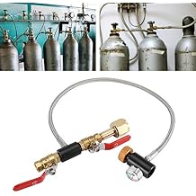 G1/2 CO2 Cylinder Refill Adapter, Stainless Steel Bottle Connector Kit CO2 Soda Maker Accessories Carbonated Water Fill Adapter with Hose for Filling (24" with Gauge)