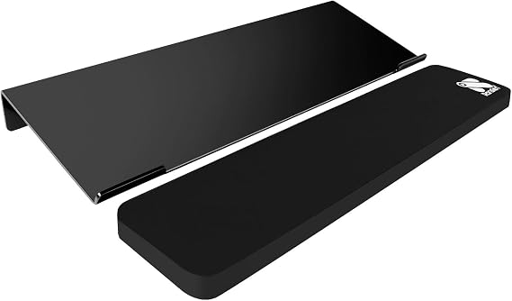 Ranslen Ergonomic Keyboard Stand and Wrist Rest, Acrylic Tilted Keyboard Holder with Non-Slip Base, Black