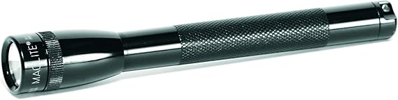 MagLite Mini Incandescent Flashlight Compact, Water-Resistant, Twist On/Off, 2-Cell AAA Battery-Powered Black