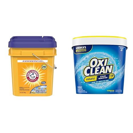 Arm & Hammer Powder Laundry Detergent, 18lb Pail + OxiClean Versatile Stain Remover Powder, 5 lb
