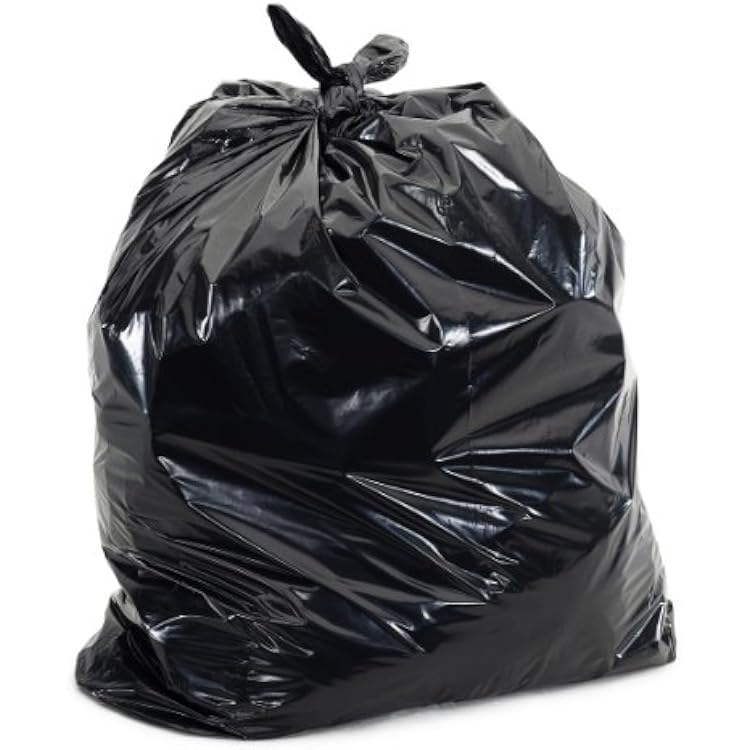 Plasticplace 12-16 Gallon Trash Bags, 1.0 Mil, Black Tall Garbage Can Liners, 24 x 31 250 Case